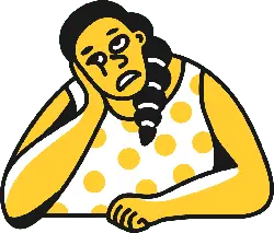 Girl in Yellow Dress - sad - Lossless PNG