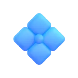 Blue Four Leaf Clover - design - PNG