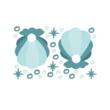 Shell - blue - Transparent Background PNG