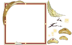 Golden Wings and Clouds Decorative Frame - frame - PNG