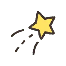 Shooting Star - night sky - yellow - PNG