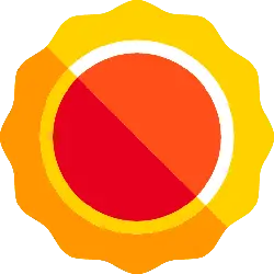 Sunflower - simple - circle - Transparent Background PNG