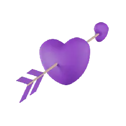 Purple Heart with Arrow - heart shape - Free Download PNG