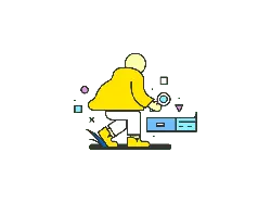 Yellow-Coated Person - magnifying glass - Lossless PNG