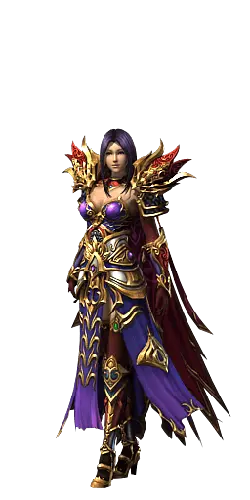 Purple-haired Female Warrior - magic - rpg - Lossless PNG