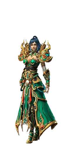 Green Warrior - blue hair - Free Download PNG