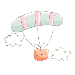 Parachute Package - cartoon - PNG