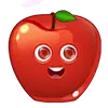 Apple - red - smile - PNG