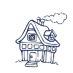 Blue Glow House - night - No Background PNG