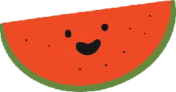 Watermelon Slice - red - smile - High Resolution PNG