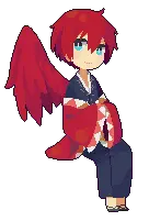 Red-Haired Girl - red hair - wings - Free PNG