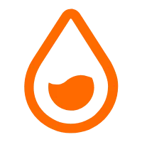 Water Drop - orange - No Background PNG