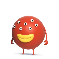 Multi-eyed Monster - red - Transparent Layer PNG
