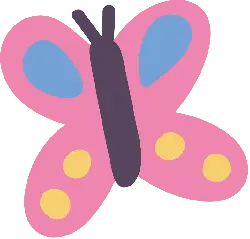 Colored Butterfly - yellow - Free PNG