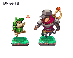 Pixel Character 1、Pixel Character 2 - jumping - Lossless PNG