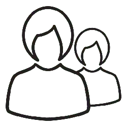 Two Person Icons - outline - Transparent Background PNG