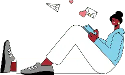 Young Man Looking at Phone - email - Free PNG