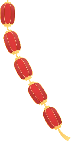 Lantern String - red - No Background PNG