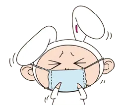 Rabbit with Mask - cartoon - High Resolution PNG