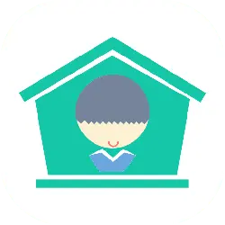 Green House with Cartoon Character - green - Transparent Layer PNG