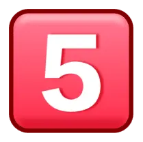 Number Five - red - button - High Resolution PNG