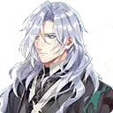 Silver-haired Man - long hair - male - Transparent Background PNG
