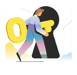 Rainbow Key Person - key - PNG