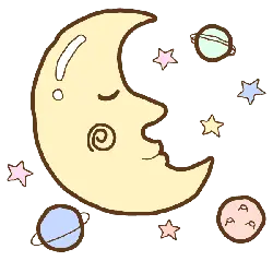 Smiling Moon and Stars - moon - High Resolution PNG