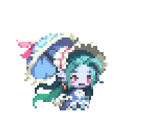 Blue Hair Twin-Tailed Girl - role-playing - Transparent Layer PNG