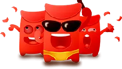 Red Block People - happy - Free PNG
