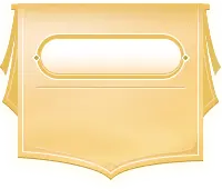 Gold Shield Badge - decorative - No Background PNG