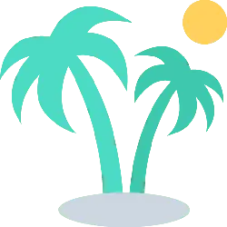 Palm Trees - sunlight - Transparent Background PNG