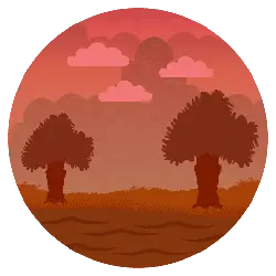 Two Trees at Sunset - nature - Lossless PNG