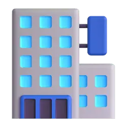 Blue Building Icon - icon - modern - No Background PNG