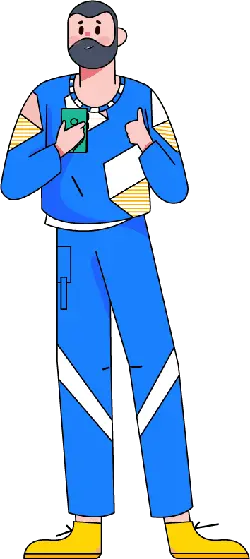 Man in Blue Clothing - thumbs up - High Resolution PNG