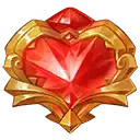 Ruby Heart Badge - red - PNG
