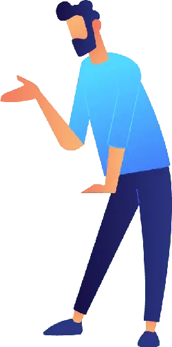 Blue Cartoon Character - minimalist - High Resolution PNG