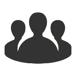 Three People Icon - silhouette - Transparent Background PNG