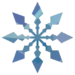 Snowflake - symmetrical - blue - Transparent Background PNG