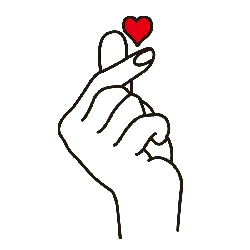Heart Hand Gesture - simple pattern - Transparent Background PNG