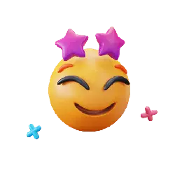 Smiling Face with Star Ears - happy - High Resolution PNG