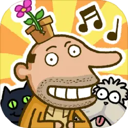 Man with Flower Pot on Head - humor - Transparent Background PNG