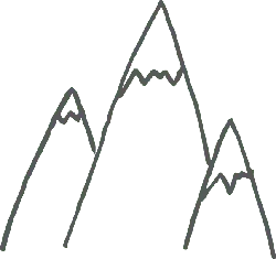 Mountain Silhouette - line drawing - PNG