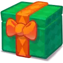 Gift Box - orange - green - No Background PNG