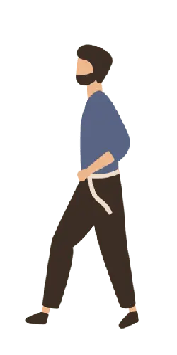 Man in Blue Top and Brown Pants - illustration - No Watermark PNG