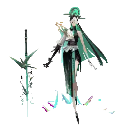 Green Long Skirt Woman - green - High Resolution PNG