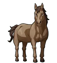 Brown Horse - cartoon - No Background PNG
