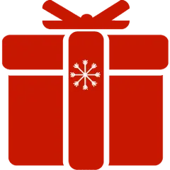 Gift Box - red - snowflake - PNG