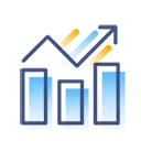 Blue Bar Chart House - graphic - Free Download PNG