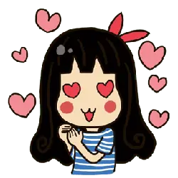 Heart-eyed Cartoon Girl - heart - High Resolution PNG